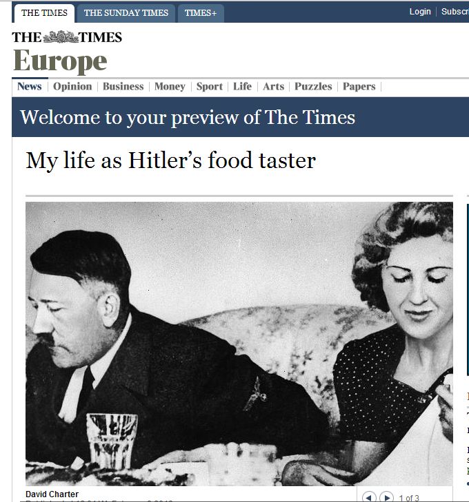 Η γυναίκα που δοκίμαζε το φαγητό του Χίτλερ