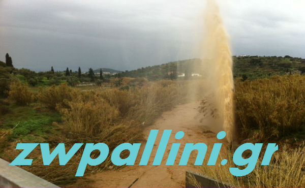 ΒΙΝΤΕΟ-Έσπασε αγωγός της ΕΥΔΑΠ στα Σπάτα