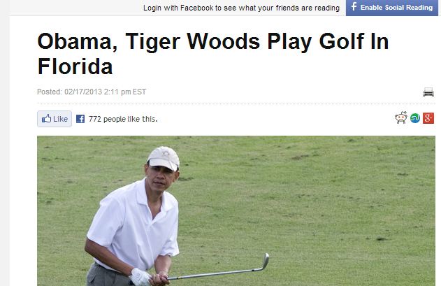 Ο Ομπάμα παίζει γκολφ με τον Τάιγκερ Γουντς