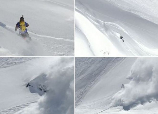ΒΙΝΤΕΟ- Σκιέρ “νικά” τη χιονοστιβάδα
