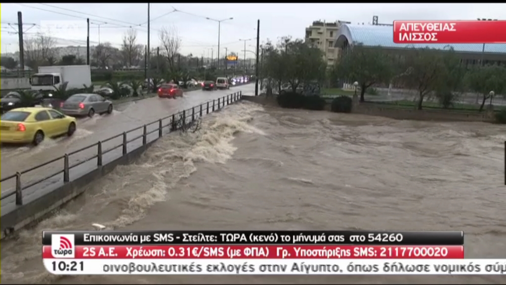 ΤΩΡΑ-Στο όριο υπερχείλισης ο Ιλισσός