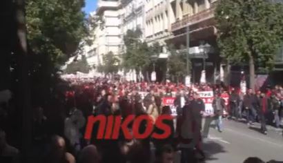 Βίντεο-Η πορεία του ΠΑΜΕ επί της Σταδίου