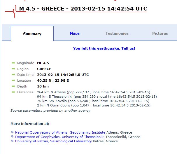 ΤΩΡΑ-Σεισμός 4,5R στην Χαλκιδική