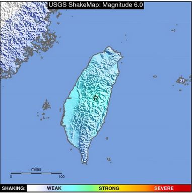 Ισχυρός σεισμός στην Ταιβάν