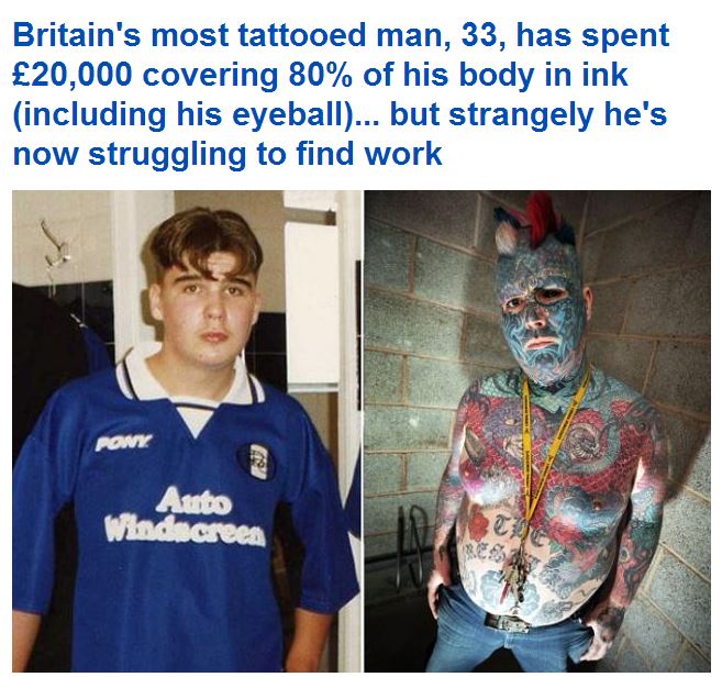 Άνθρωπος “tattoo” ψάχνει για δουλειά