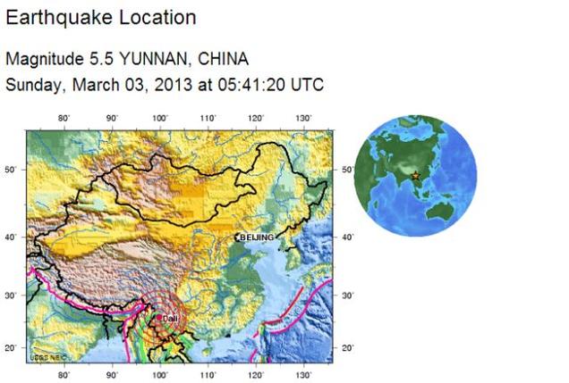 Σεισμός 5,5 ρίχτερ στην Κίνα