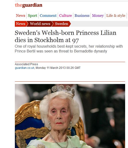 Πέθανε η πριγκίπισσα της Σουηδίας