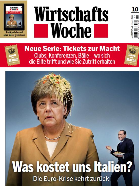 ΦΩΤΟ-Ιταλική μακαρονάδα στο… κεφάλι της Μέρκελ