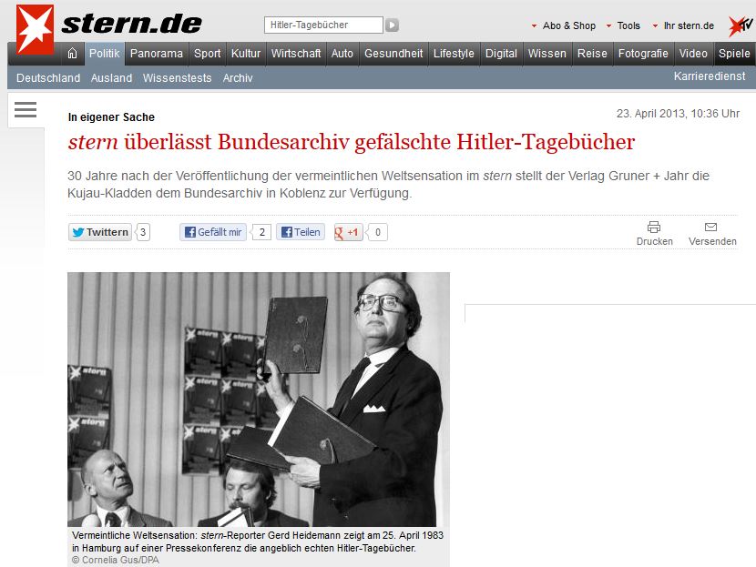 Στο “φως” τα πλαστά ημερολόγια του Χίτλερ