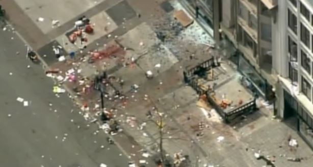 ΒΙΝΤΕΟ – Το αιματοβαμμένο σημείο της έκρηξης