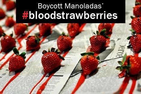 ΦΩΤΟ-Μποϊκοτάζ στις «αιματοβαμμένες φράουλες»