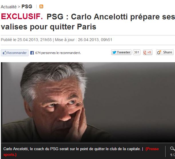 Φεύγει από την Παρί ο Αντσελότι