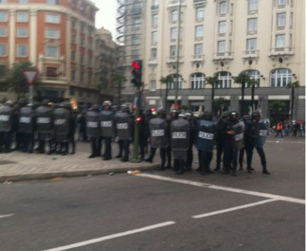 Ένταση με διαδηλωτές στη Μαδρίτη