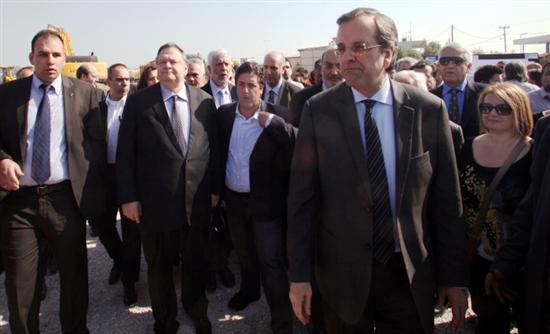 ΦΩΤΟ-H επίσκεψη Σαμαρά- Βενιζέλου σε εργοτάξια της Ολυμπίας Οδού