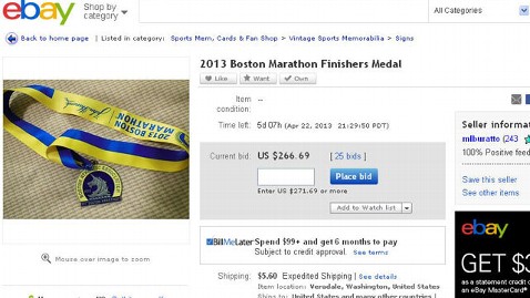 Βοστώνη: Μετάλλια από τον Μαραθώνιο στο eBay