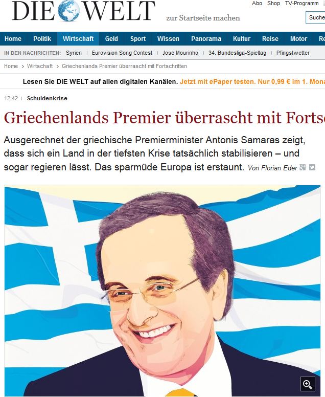 Welt: «Σαμαράς ο εξυγιαντής»