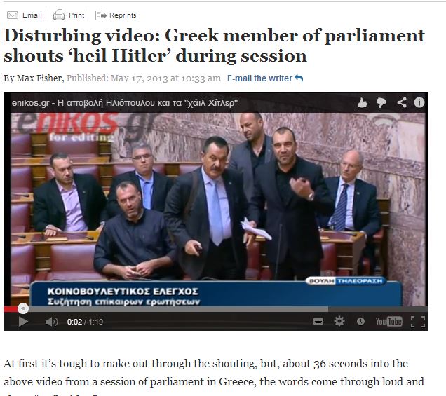 Στην Washington Post το «Χάιλ Χίτλερ» από το βίντεο του enikos.gr
