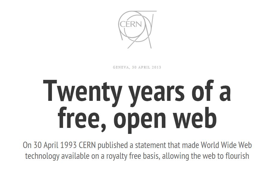 Τα εικοστά γενέθλια του «www»