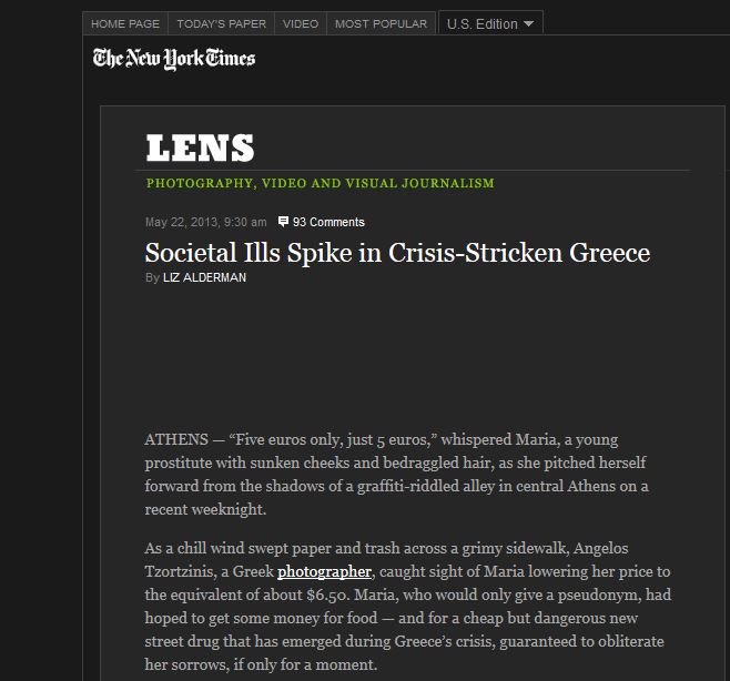 Οι New York Times για την σκοτεινή Αθήνα