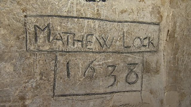 Γκράφιτι του 1638 σε καθεδρικό ναό του Έξετερ