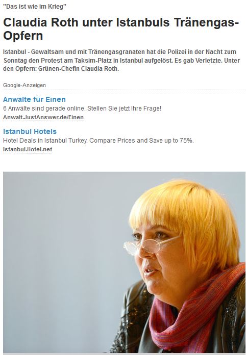 Γερμανίδα πολιτικός στην πλατεία Ταξίμ