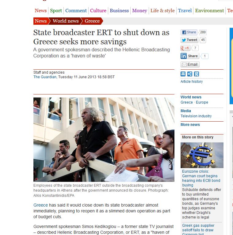 Πρώτη είδηση στον κόσμο η ΕΡΤ