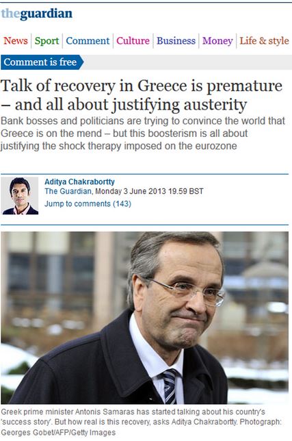 Guardian: Πρόωρο το ελληνικό success story