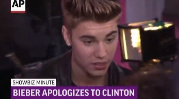 O Bieber ζήτησε συγγνώμη απο τον Clinton