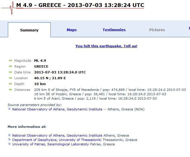 ΤΩΡΑ-Επανεκτίμηση του σεισμού σε 4,9 R
