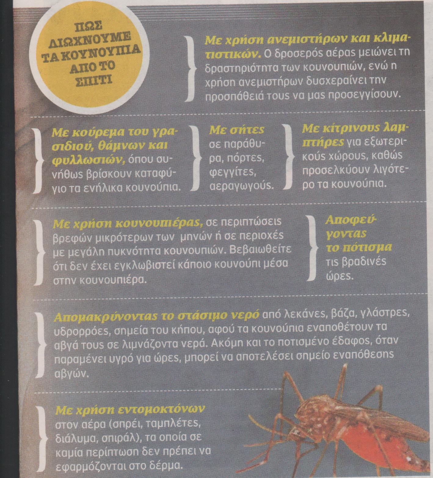 Πώς να αποφύγετε τα κουνούπια