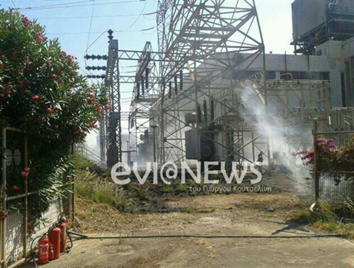 Φωτιά στη ΔΕΗ Αλιβερίου