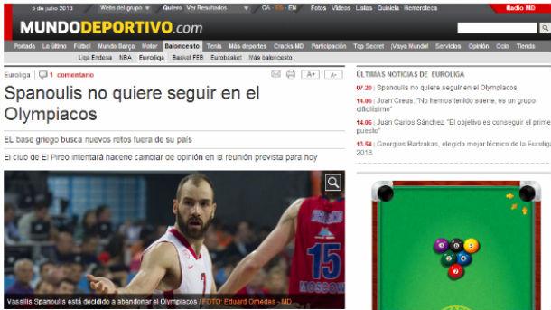 «Ο Σπανούλης δεν θέλει Ολυμπιακό»