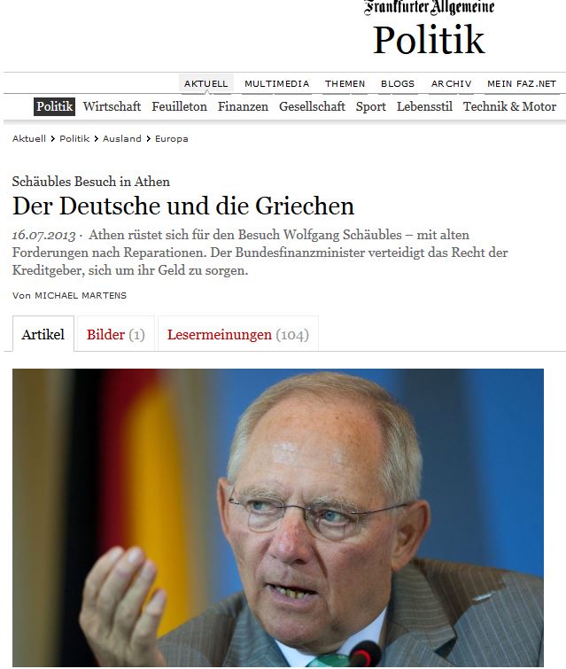 «O Σόιμπλε και οι Έλληνες»