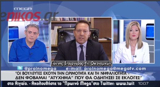 Στουρνάρας: Δεν φοβάμαι «ατύχημα» εκλογών