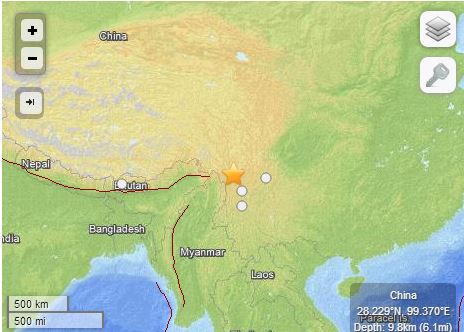 Σεισμός 5,8 Ρίχτερ στην Κίνα