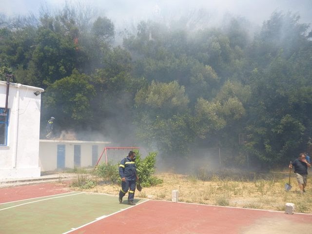 Φωτογραφίες από τη φωτιά στην Άνδρο