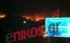 Φωτογραφία από τη φωτιά στη Θάσο