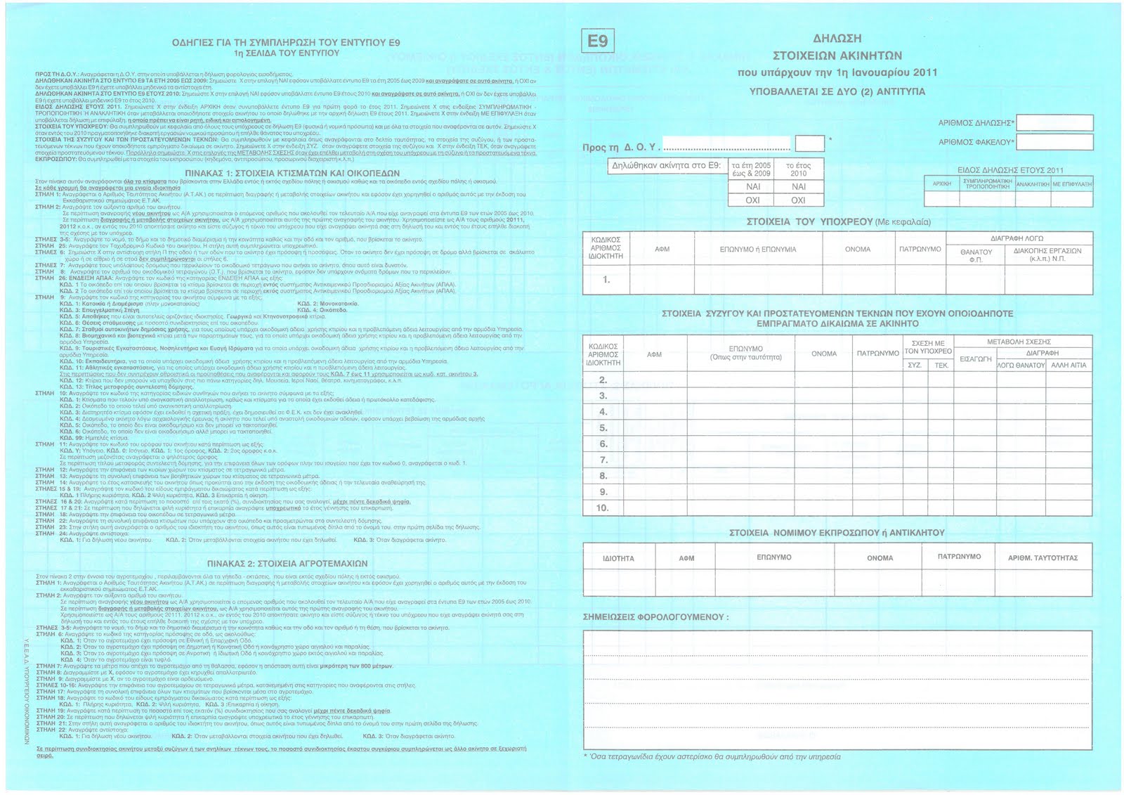 Οδηγός για τη δήλωση του Ε9