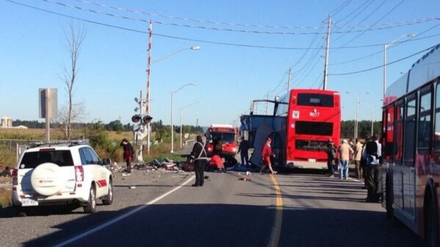 Πολύνεκρη σύγκρουση λεωφορείου-τρένου