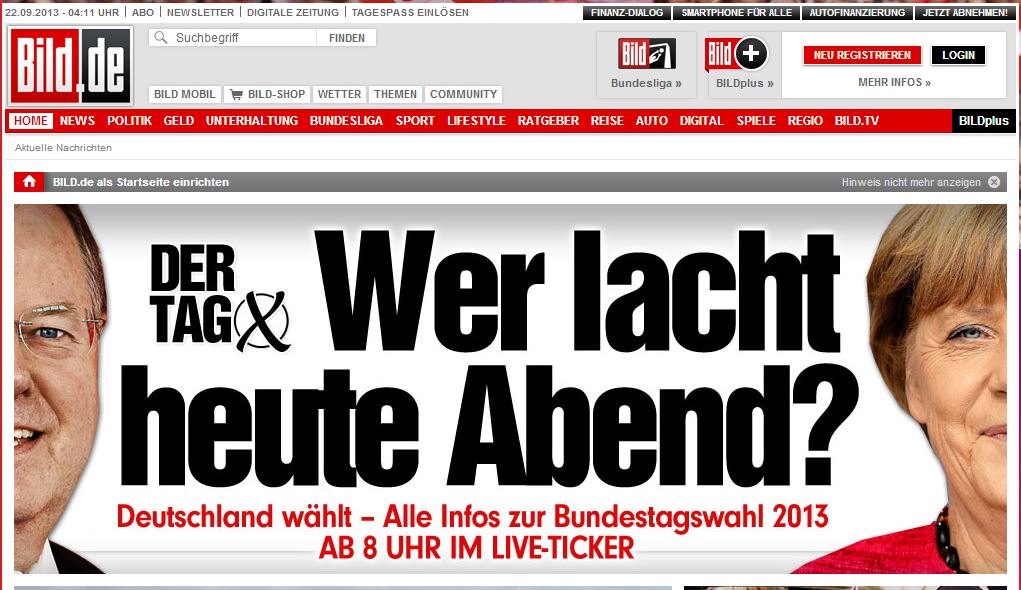 Δημοσκόπηση Bild:Προβάδισμα Μέρκελ