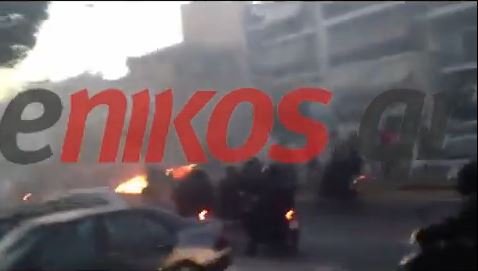 Νέο βίντεο από τα επεισόδια στη Λαμπράκη