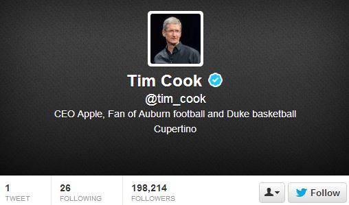 Το αφεντικό της Apple στο twitter