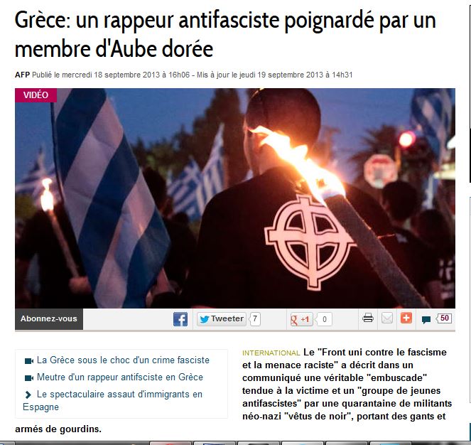 La Libre Belgique:«Ένας αντιφασίστας ράπερ μαχαιρώθηκε από μέλος της Χ.Α»