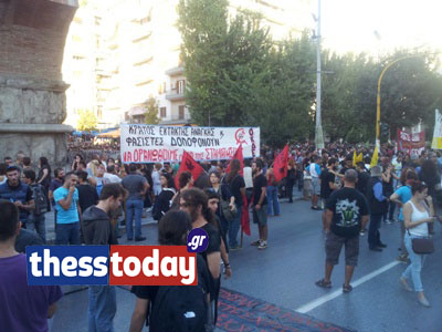 ΒΙΝΤΕΟ-Αντιφασιστικό συλλαλητήριο στην Θεσσαλονίκη