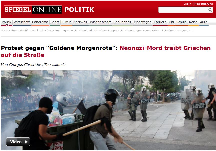 Τα γερμανικά ΜΜΕ για τον Φύσσα