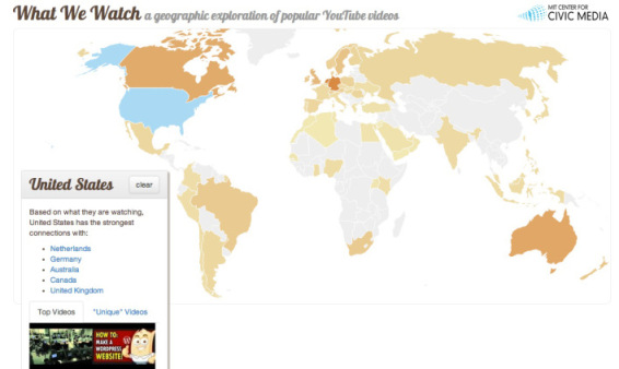 Ο χάρτης δημοφιλίας του YouTube
