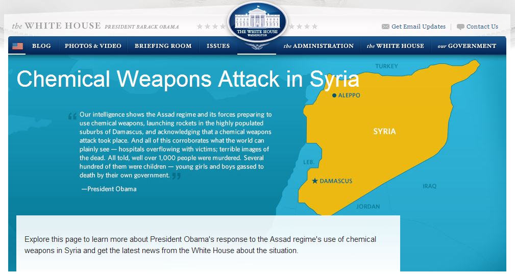 Ιστοσελίδα για τη Συρία έφτιαξε ο Λευκός Οίκος