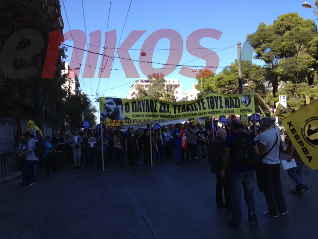 ΦΩΤΟ-Κλειστή η Πατησίων λόγω της πορείας