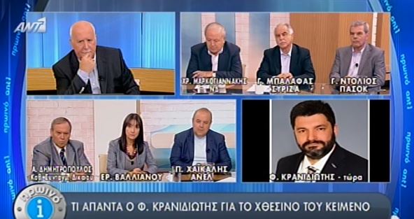 ΒΙΝΤΕΟ-Τι λέει ο Κρανιδιώτης για το κείμενο που προκάλεσε