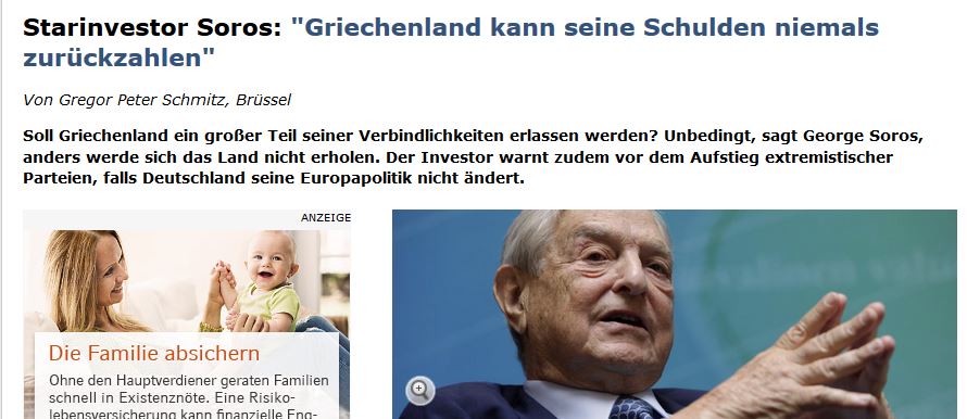 Κούρεμα του ελληνικού χρέους ζητά ο Σόρος